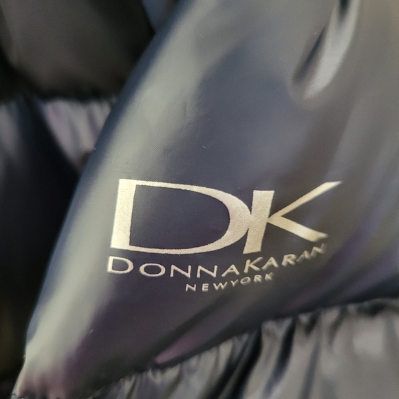 Donna Karen NewYork puffer jacket women's medium navy NWT  zip on off ho… - Picture 4 of 13